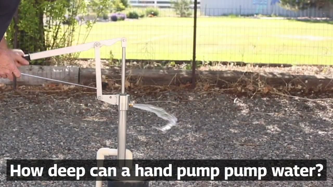 How deep can a hand pump pump water?